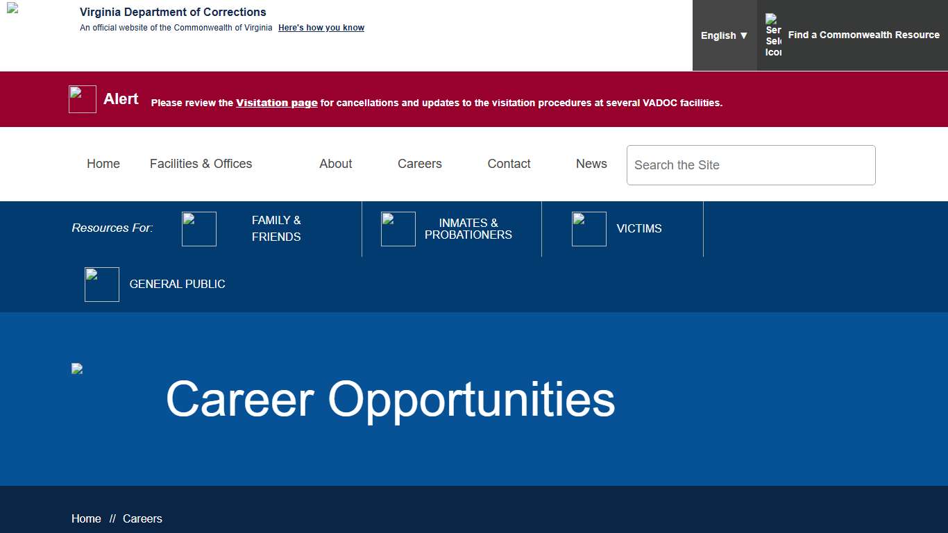 Career Opportunities — Virginia Department of Corrections